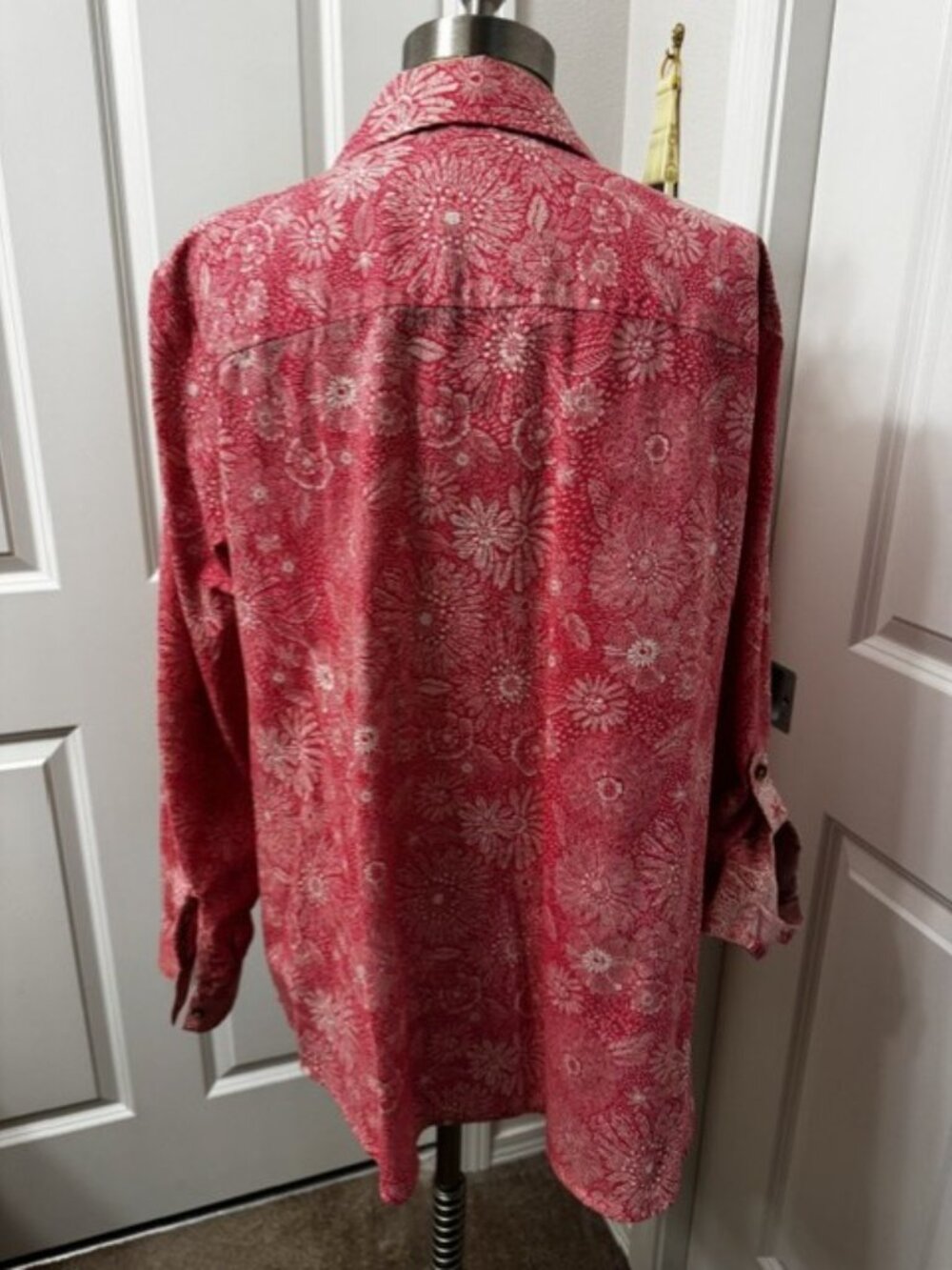 FOXCROFT Orange Floral Print Blouse (Size 18W) - Picture 3 of 7